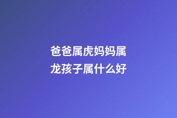 爸爸属虎妈妈属龙孩子属什么好