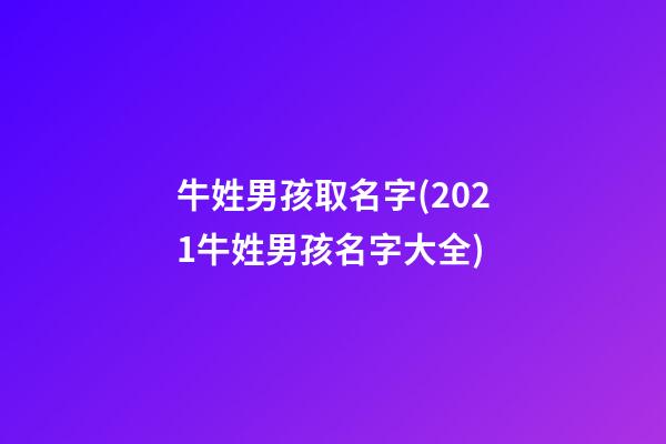 牛姓男孩取名字(2021牛姓男孩名字大全)