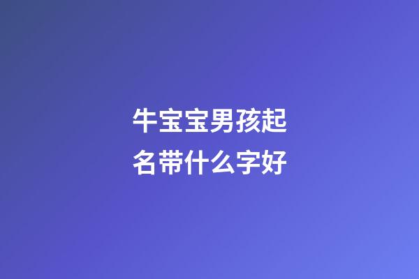 牛宝宝男孩起名带什么字好
