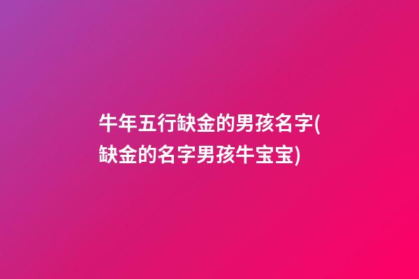 牛年五行缺金的男孩名字(缺金的名字男孩牛宝宝)