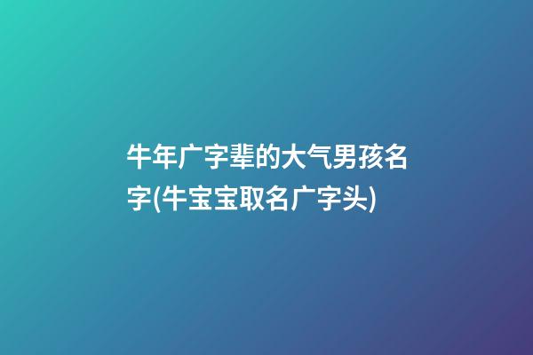 牛年广字辈的大气男孩名字(牛宝宝取名广字头)