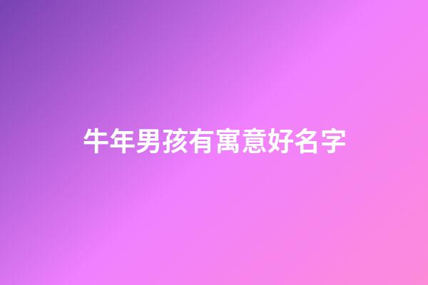 牛年男孩有寓意好名字
