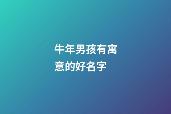 牛年男孩有寓意的好名字