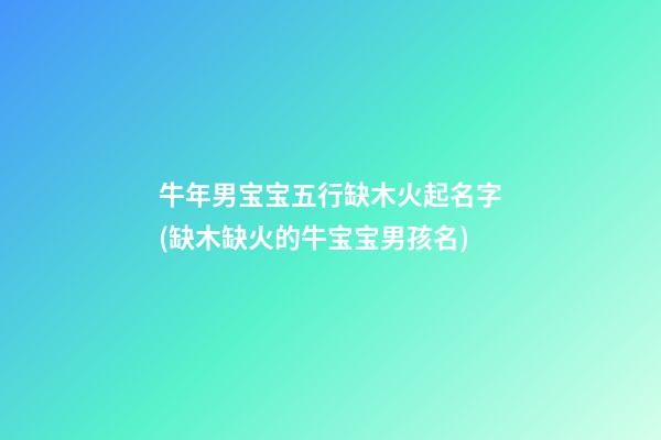 牛年男宝宝五行缺木火起名字(缺木缺火的牛宝宝男孩名)