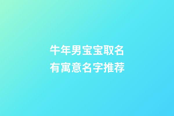 牛年男宝宝取名有寓意名字推荐