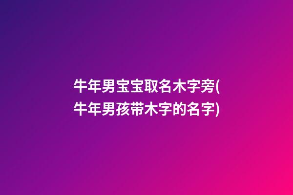 牛年男宝宝取名木字旁(牛年男孩带木字的名字)
