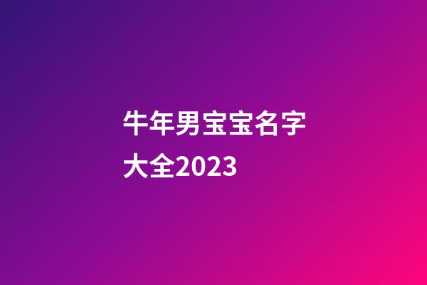 牛年男宝宝名字大全2023