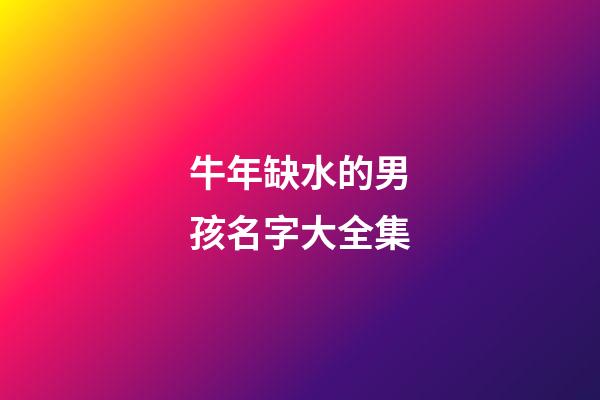 牛年缺水的男孩名字大全集