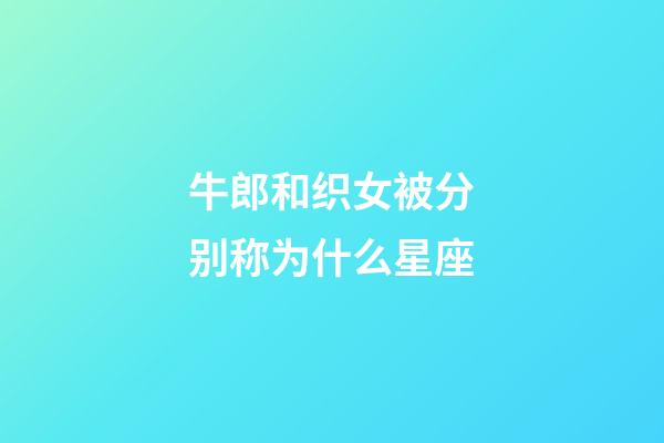 牛郎和织女被分别称为什么星座