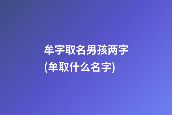 牟字取名男孩两字(牟取什么名字)
