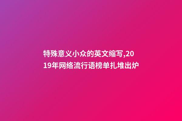 特殊意义小众的英文缩写,2019年网络流行语榜单扎堆出炉-第1张-观点-玄机派