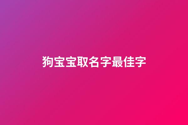 狗宝宝取名字最佳字(属狗起名忌讳的50个字)-第1张-宝宝起名-玄机派
