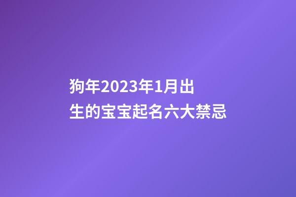 狗年2023年1月出生的宝宝起名六大禁忌