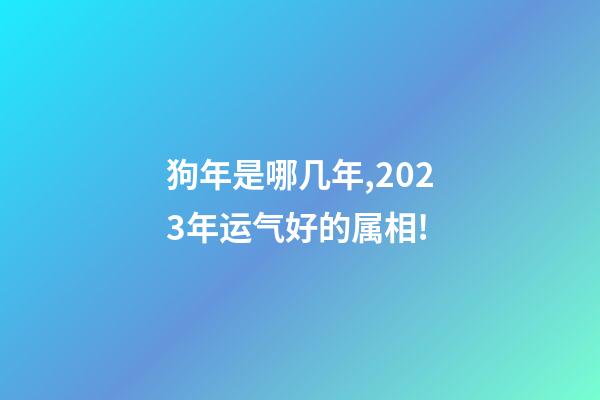 狗年是哪几年,2023年运气好的属相!-第1张-观点-玄机派