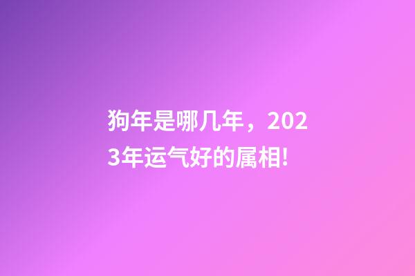 狗年是哪几年，2023年运气好的属相!