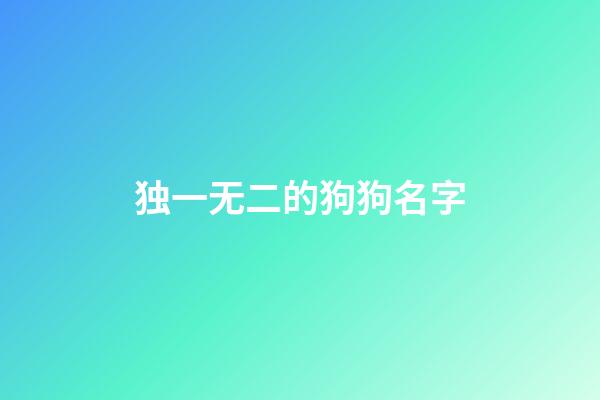 独一无二的狗狗名字