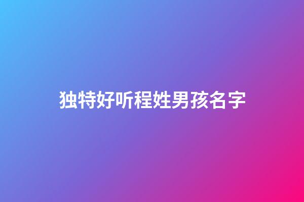 独特好听程姓男孩名字
