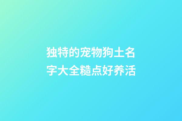 独特的宠物狗土名字大全糙点好养活
