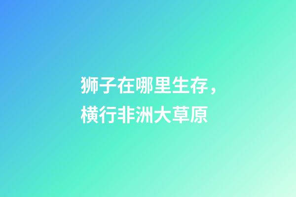 狮子在哪里生存，横行非洲大草原-第1张-观点-玄机派