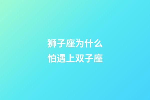 狮子座为什么怕遇上双子座-第1张-星座运势-玄机派