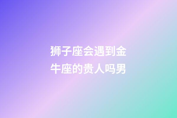 狮子座会遇到金牛座的贵人吗男-第1张-星座运势-玄机派