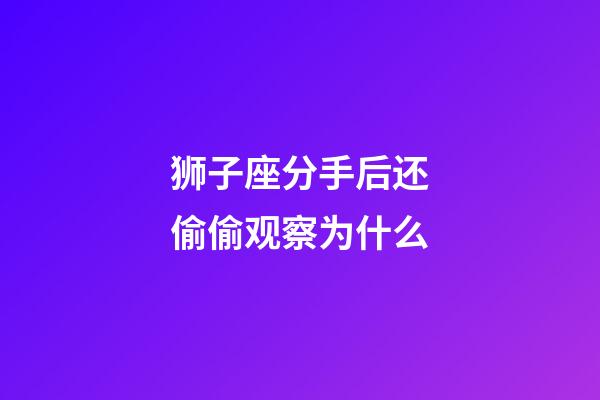 狮子座分手后还偷偷观察为什么-第1张-星座运势-玄机派