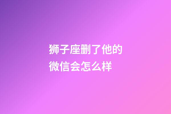 狮子座删了他的微信会怎么样-第1张-星座运势-玄机派