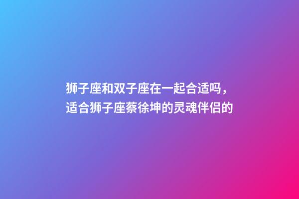 狮子座和双子座在一起合适吗，适合狮子座蔡徐坤的灵魂伴侣的-第1张-观点-玄机派