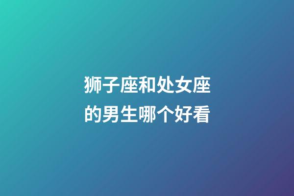 狮子座和处女座的男生哪个好看-第1张-星座运势-玄机派