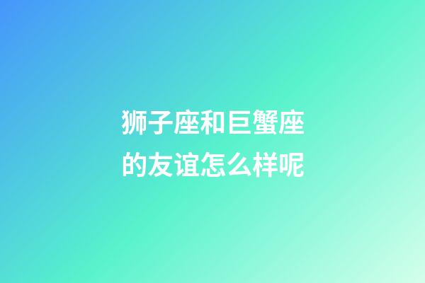 狮子座和巨蟹座的友谊怎么样呢-第1张-星座运势-玄机派