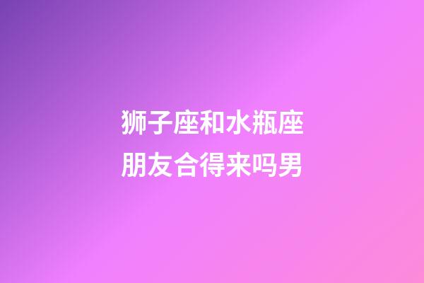 狮子座和水瓶座朋友合得来吗男-第1张-星座运势-玄机派