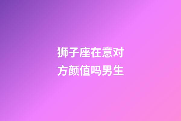 狮子座在意对方颜值吗男生-第1张-星座运势-玄机派