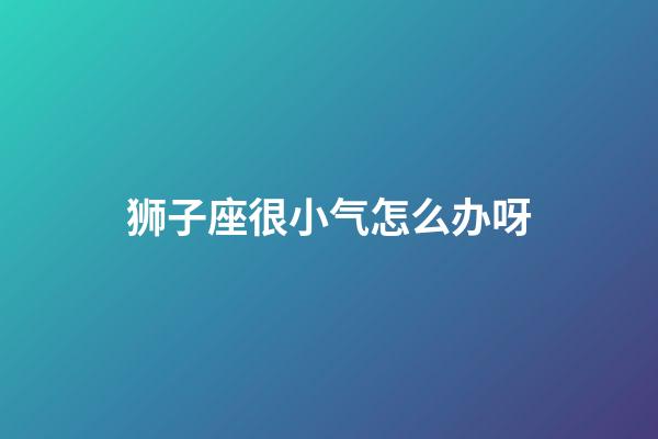 狮子座很小气怎么办呀-第1张-星座运势-玄机派