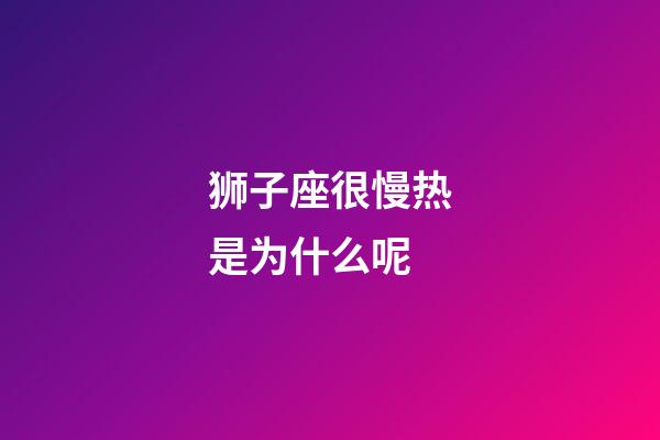 狮子座很慢热是为什么呢-第1张-星座运势-玄机派