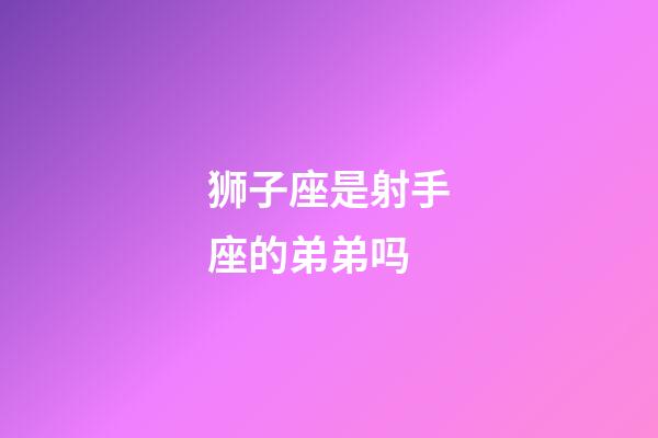 狮子座是射手座的弟弟吗-第1张-星座运势-玄机派