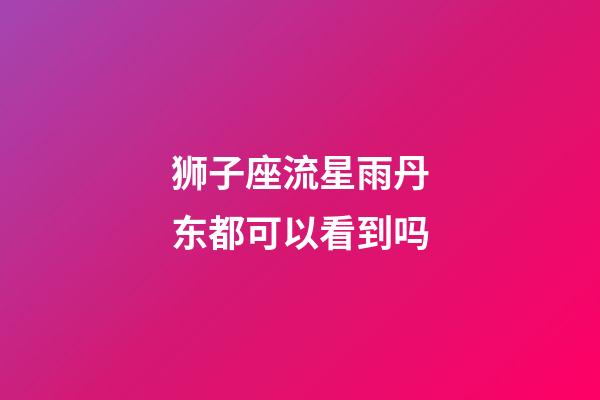 狮子座流星雨丹东都可以看到吗-第1张-星座运势-玄机派