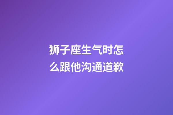 狮子座生气时怎么跟他沟通道歉-第1张-星座运势-玄机派