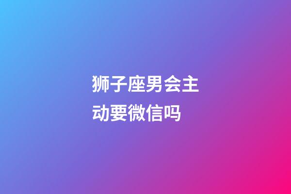狮子座男会主动要微信吗-第1张-星座运势-玄机派