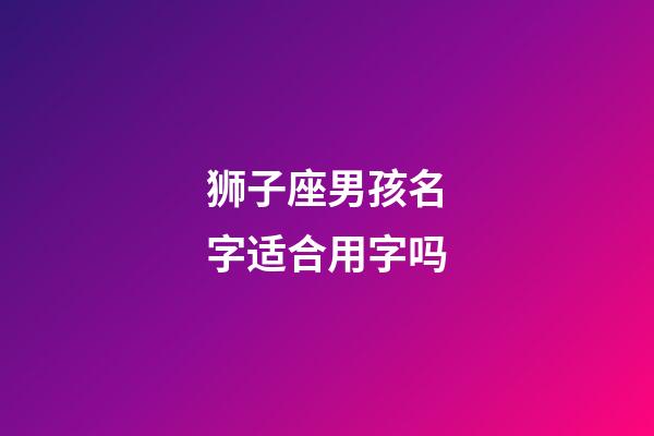 狮子座男孩名字适合用字吗