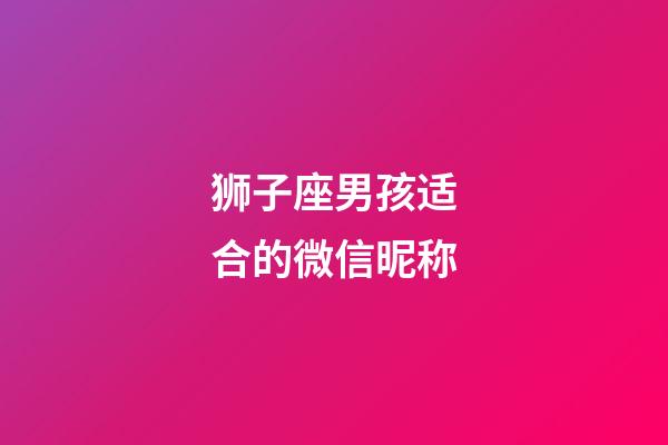 狮子座男孩适合的微信昵称-第1张-星座运势-玄机派