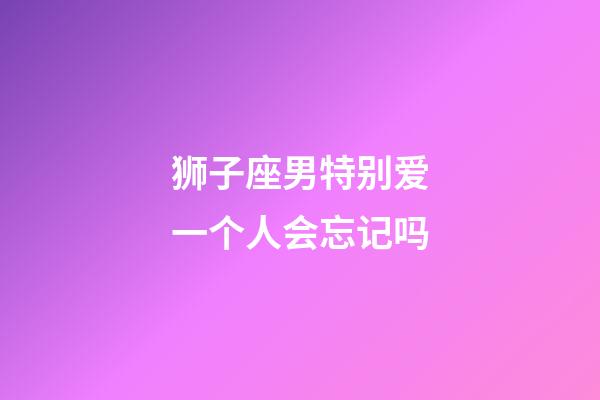 狮子座男特别爱一个人会忘记吗-第1张-星座运势-玄机派