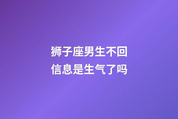 狮子座男生不回信息是生气了吗-第1张-星座运势-玄机派