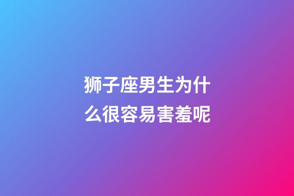 狮子座男生为什么很容易害羞呢-第1张-星座运势-玄机派