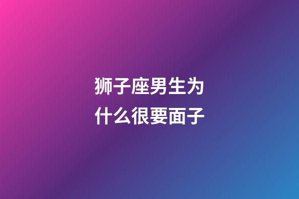 狮子座男生为什么很要面子-第1张-星座运势-玄机派