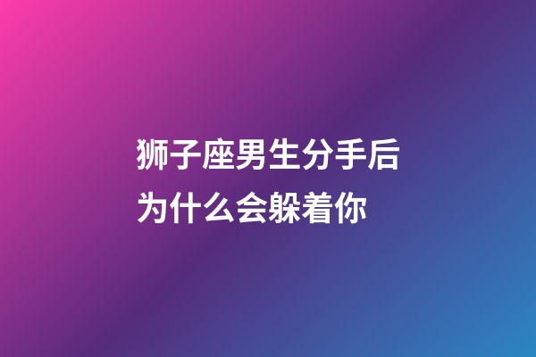 狮子座男生分手后为什么会躲着你-第1张-星座运势-玄机派