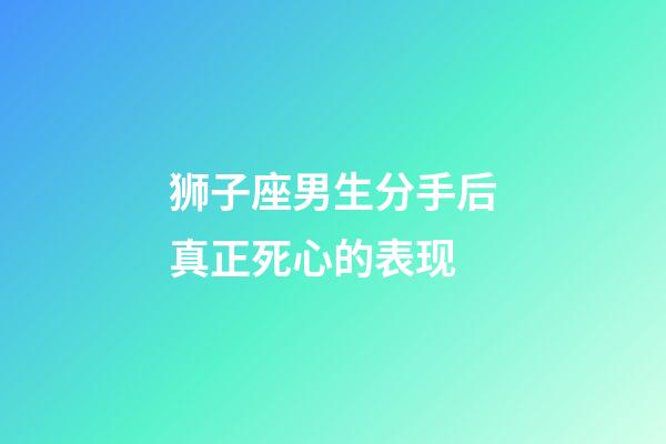 狮子座男生分手后真正死心的表现-第1张-星座运势-玄机派