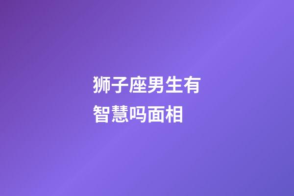 狮子座男生有智慧吗面相-第1张-星座运势-玄机派