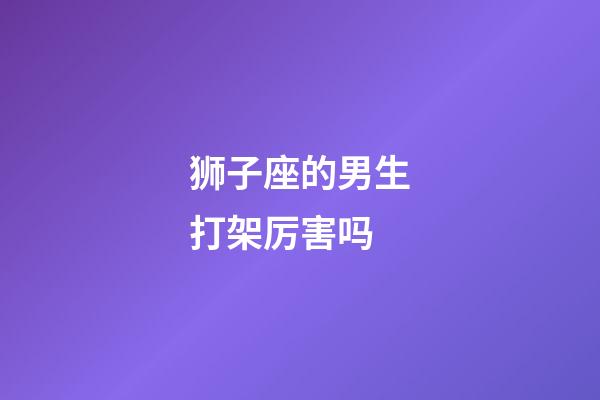 狮子座的男生打架厉害吗-第1张-星座运势-玄机派