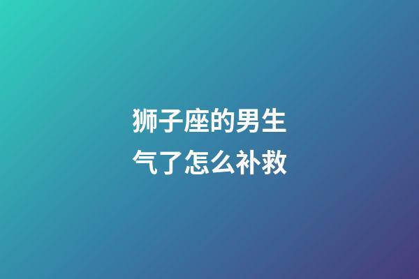 狮子座的男生气了怎么补救-第1张-星座运势-玄机派