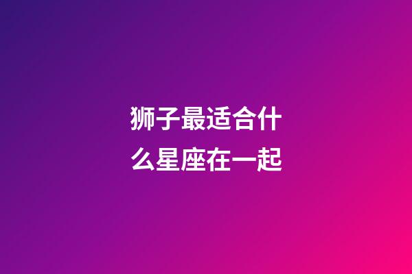 狮子最适合什么星座在一起-第1张-星座运势-玄机派